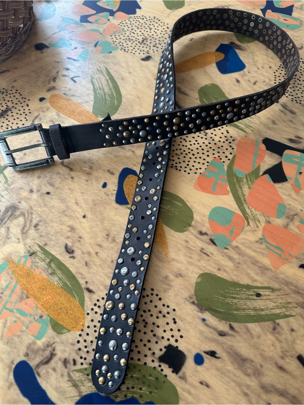 Free People Black Studded Leather Belt